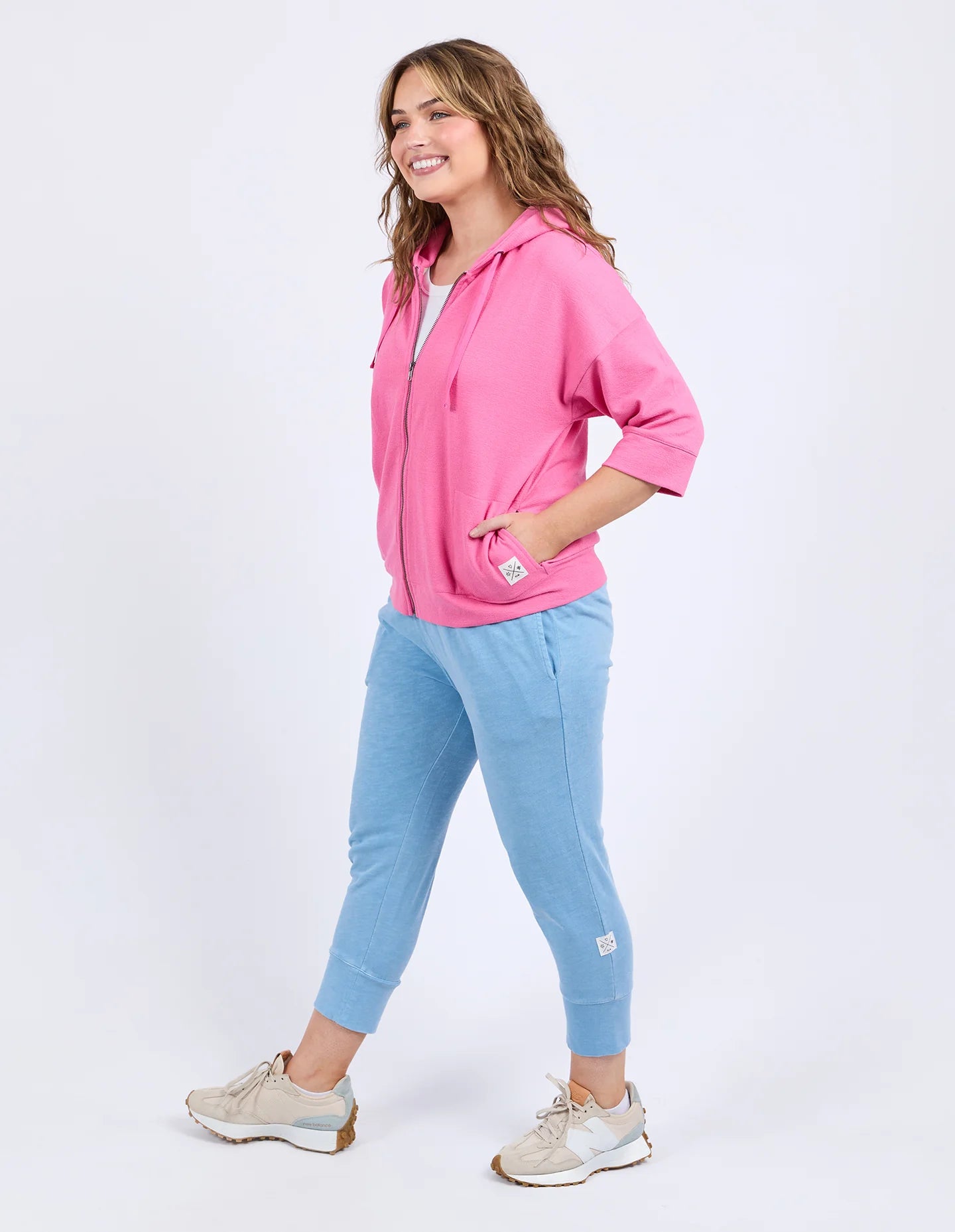 Beachy Zip Hoodie Aurora Pink