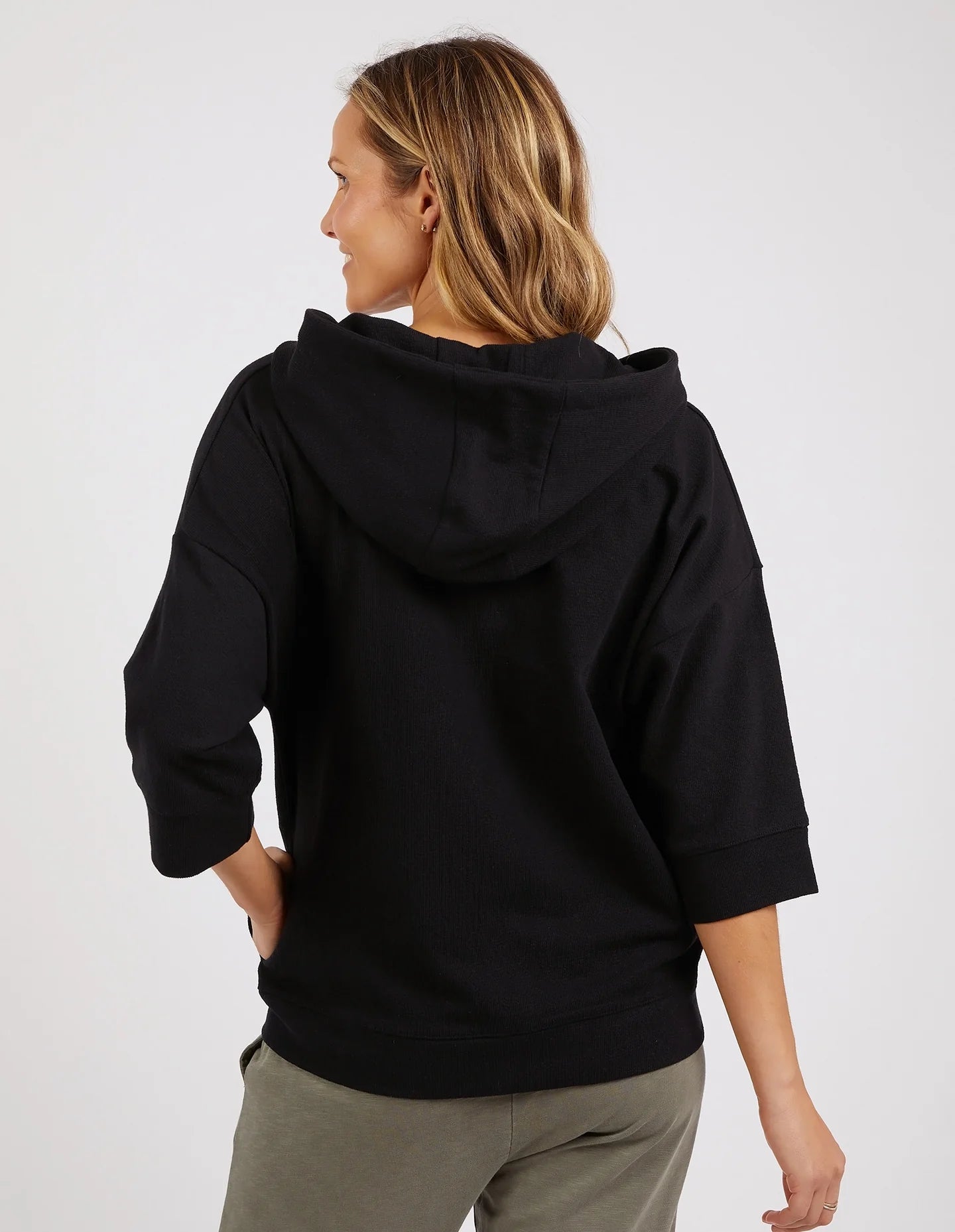 Beachy Zip Hoodie Black