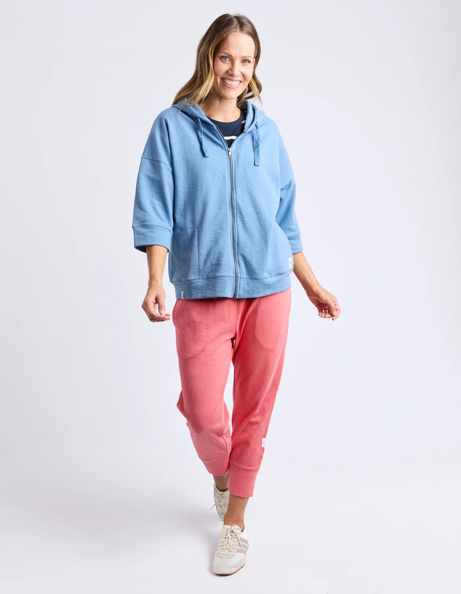 Beachy Zip Hoodie Blue Shadow