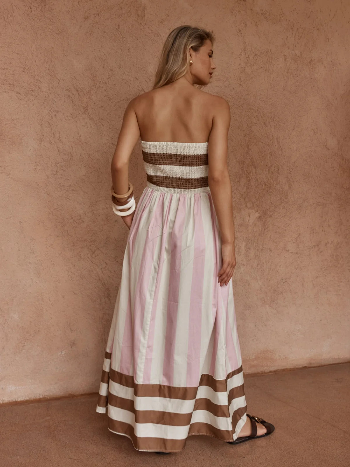 Nea Spliced Strapless Dress Neapolitan Pink