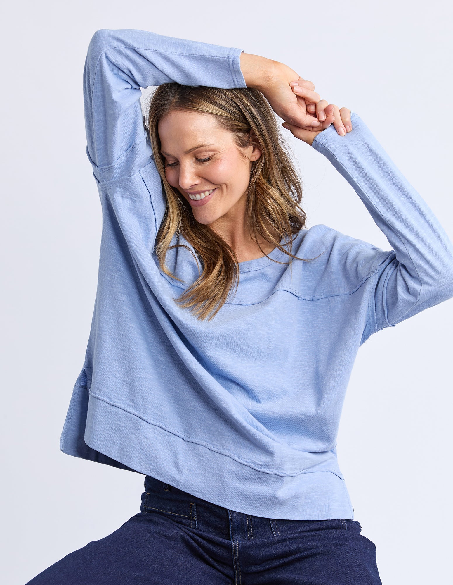 Jayne Throw On Top Light Blue