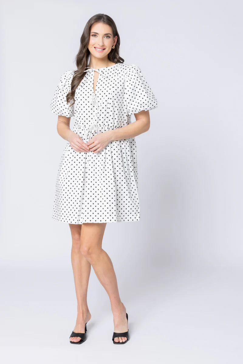 Belle Bow Dress Cotton Spot