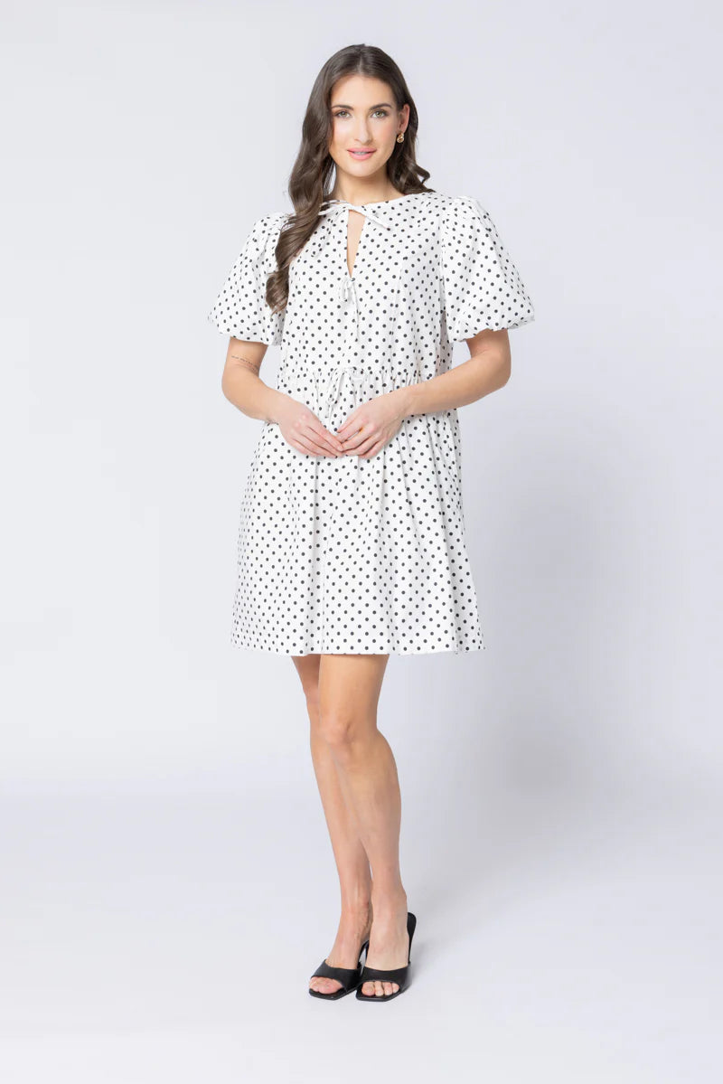 Belle Bow Dress Cotton Spot