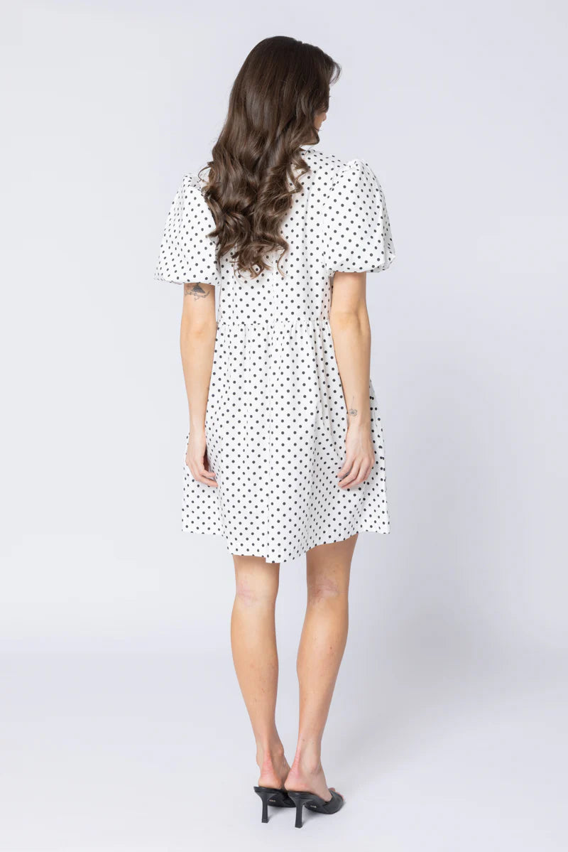 Belle Bow Dress Cotton Spot
