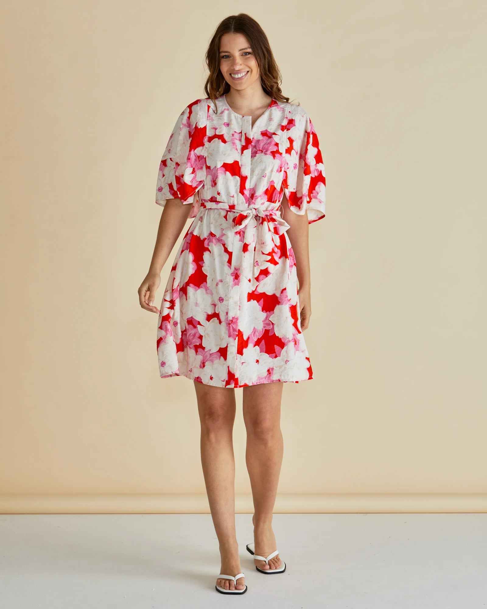 Gwenda Dress Red Floral Print