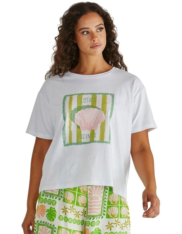 Cynthia Tee Seashell Stripe