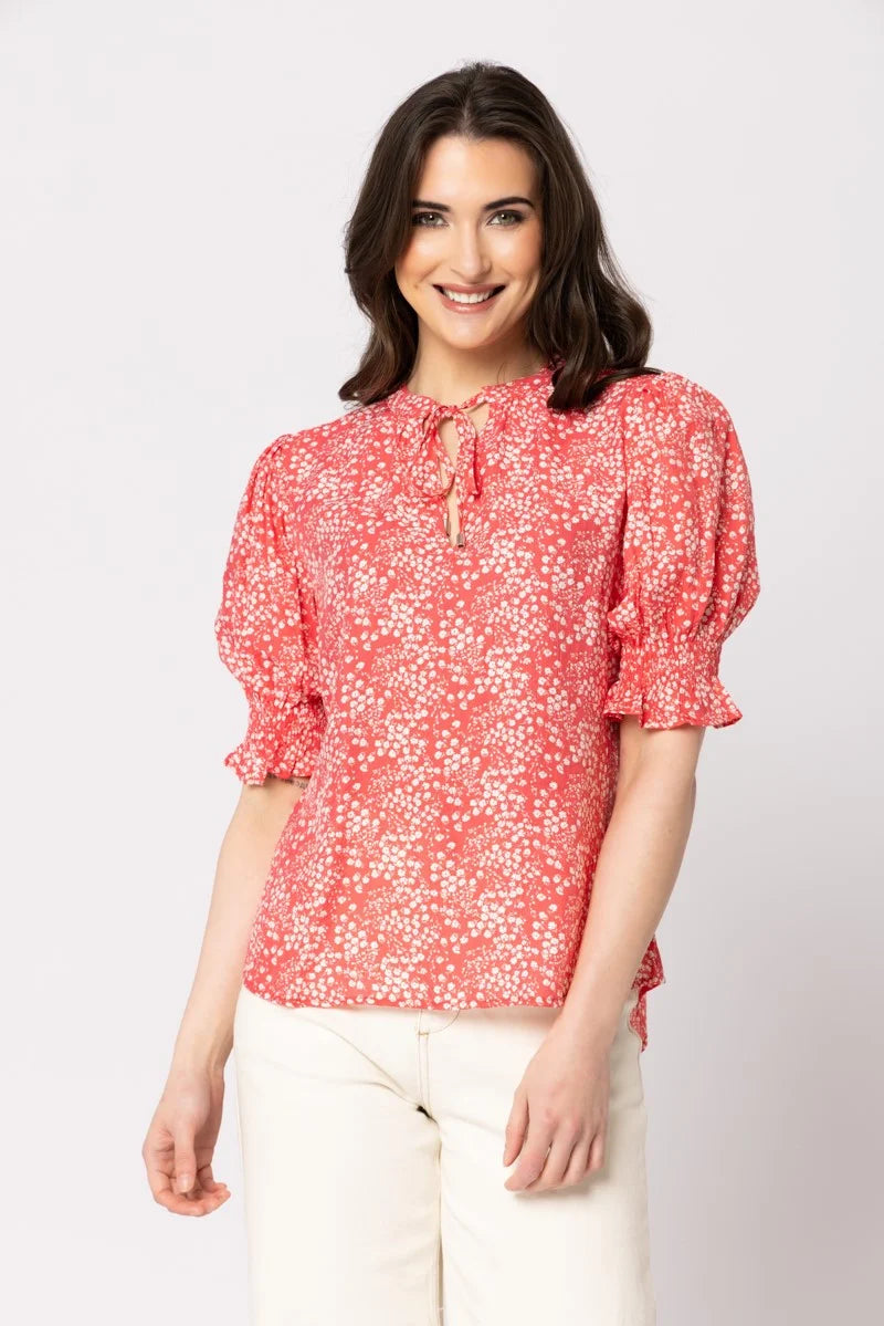 Honey Blouse Short Sleeve Poppy Field