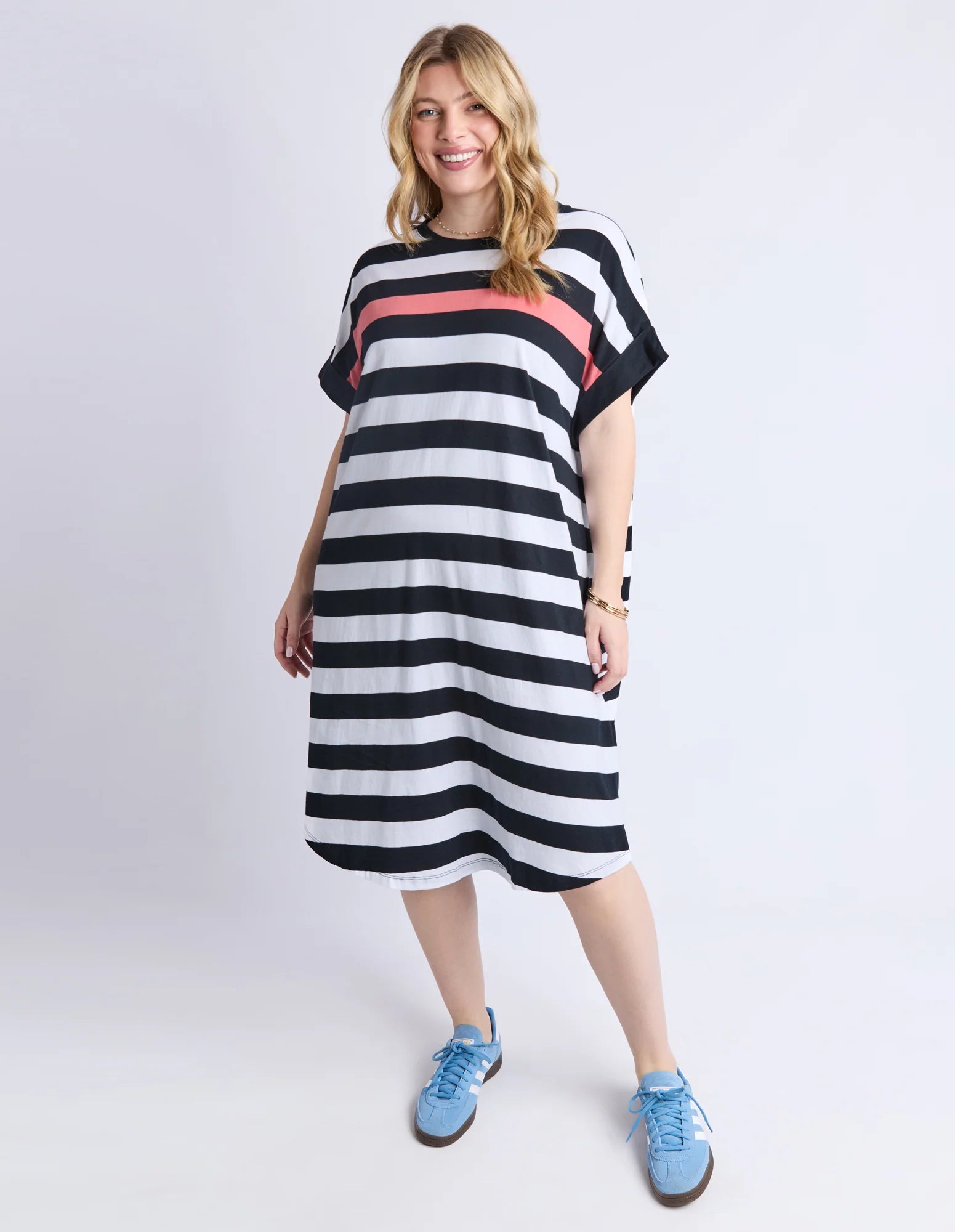 McKinley Dress Black and White Stripe