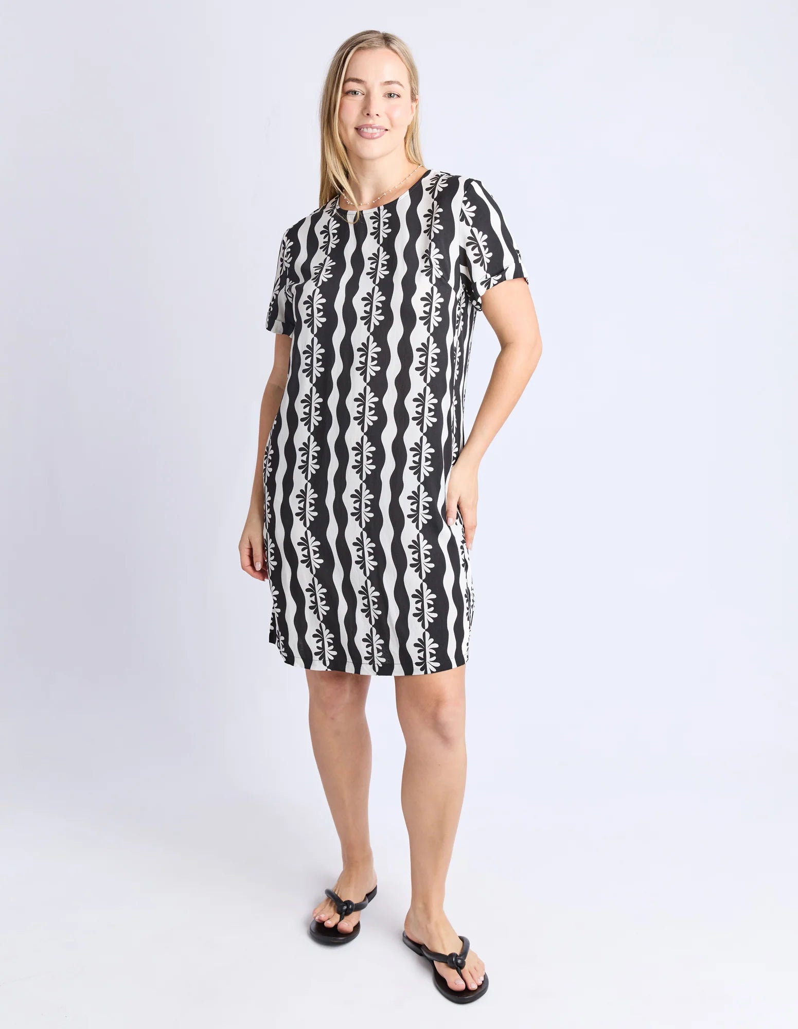 Casa Shift Dress Black/Marshmallow