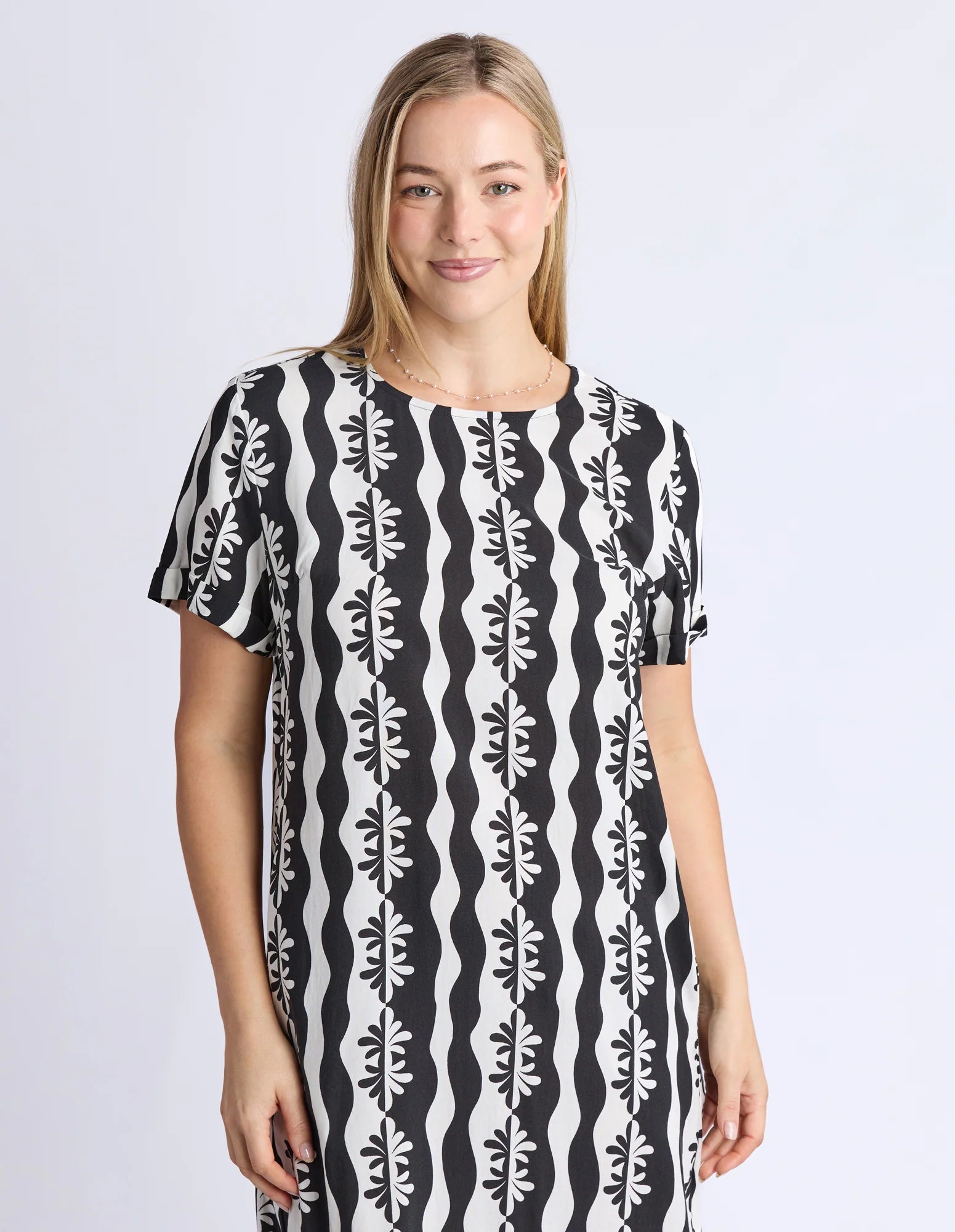 Casa Shift Dress Black/Marshmallow