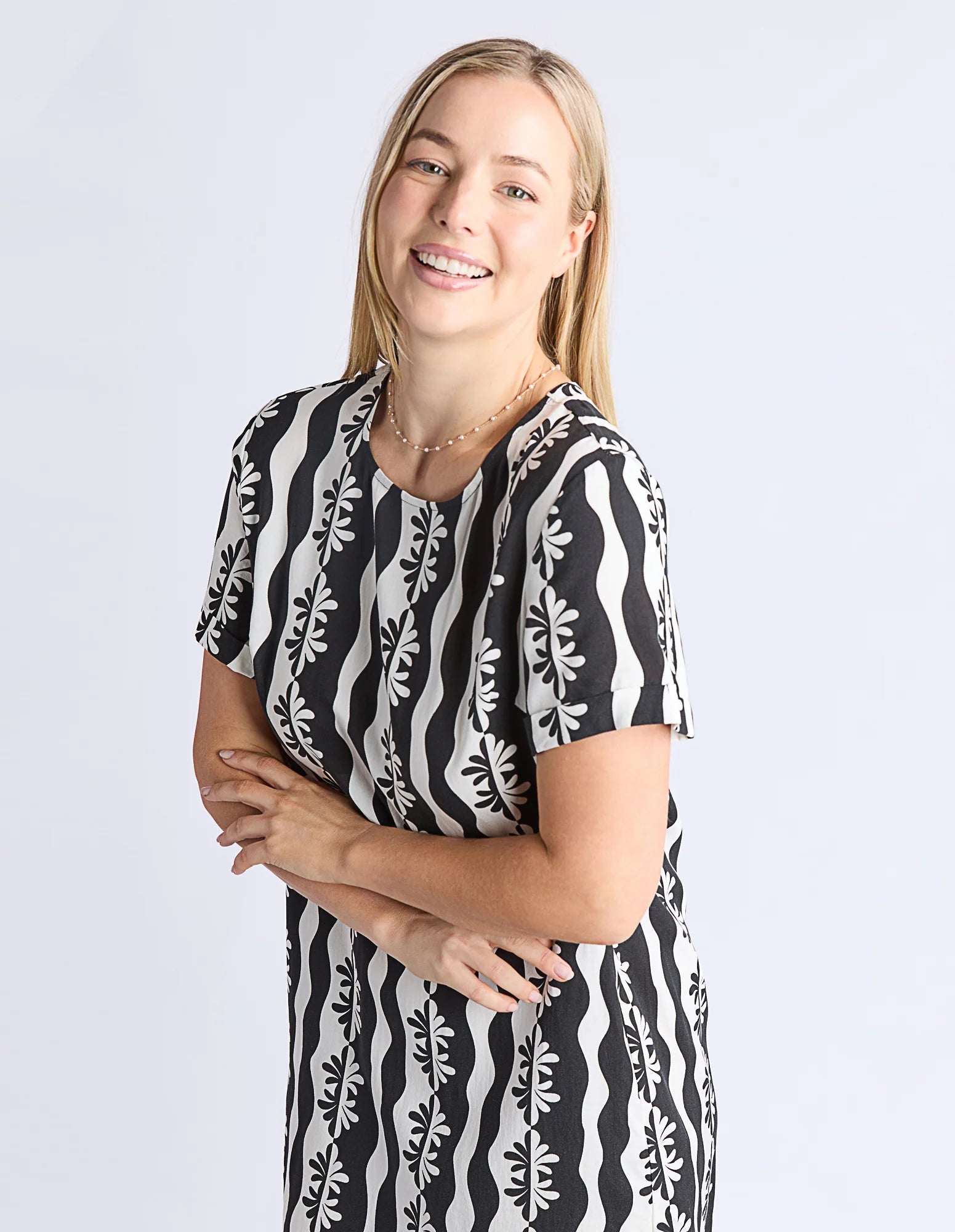 Casa Shift Dress Black/Marshmallow