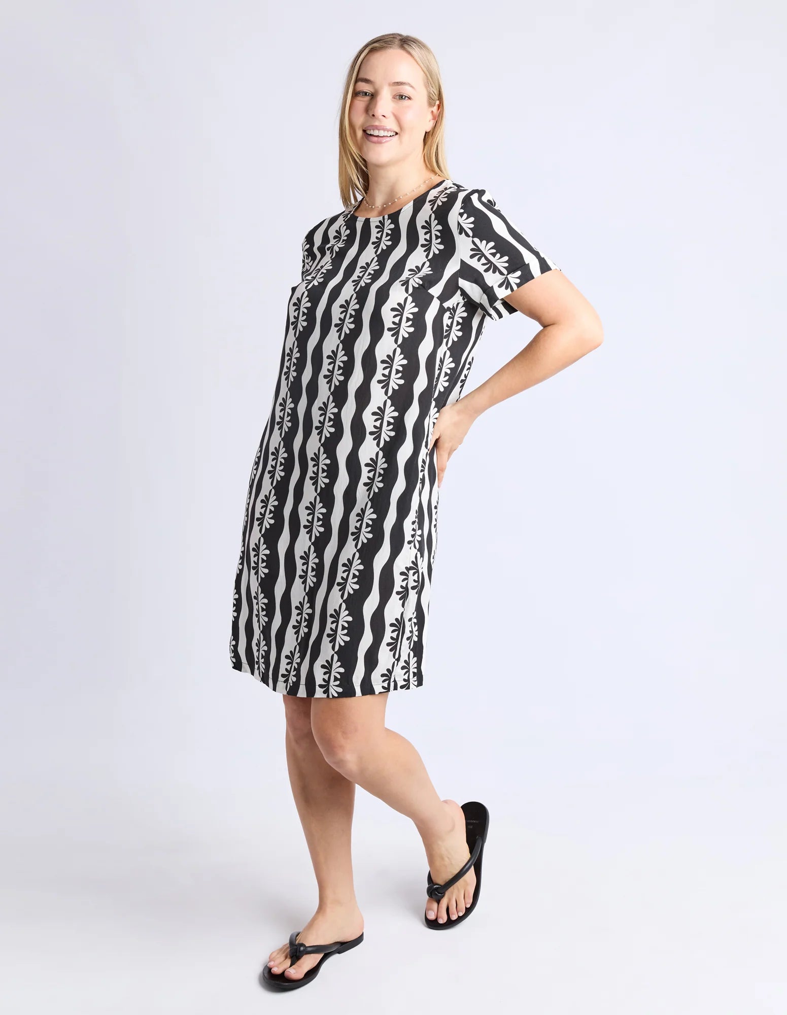 Casa Shift Dress Black/Marshmallow
