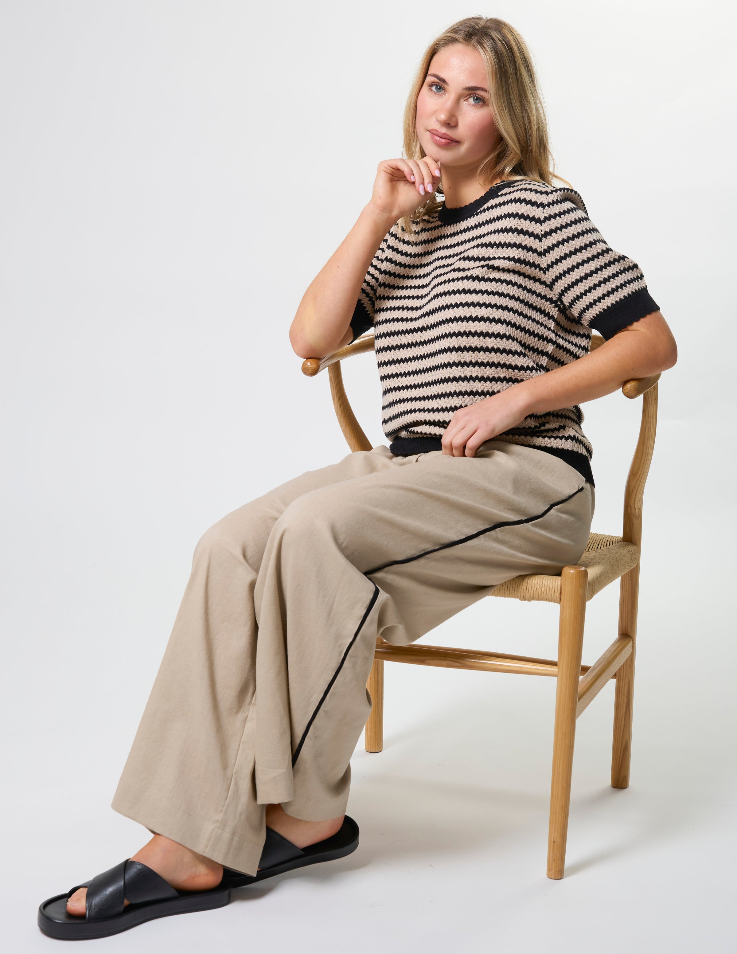 Charly Knit Sand Stripe