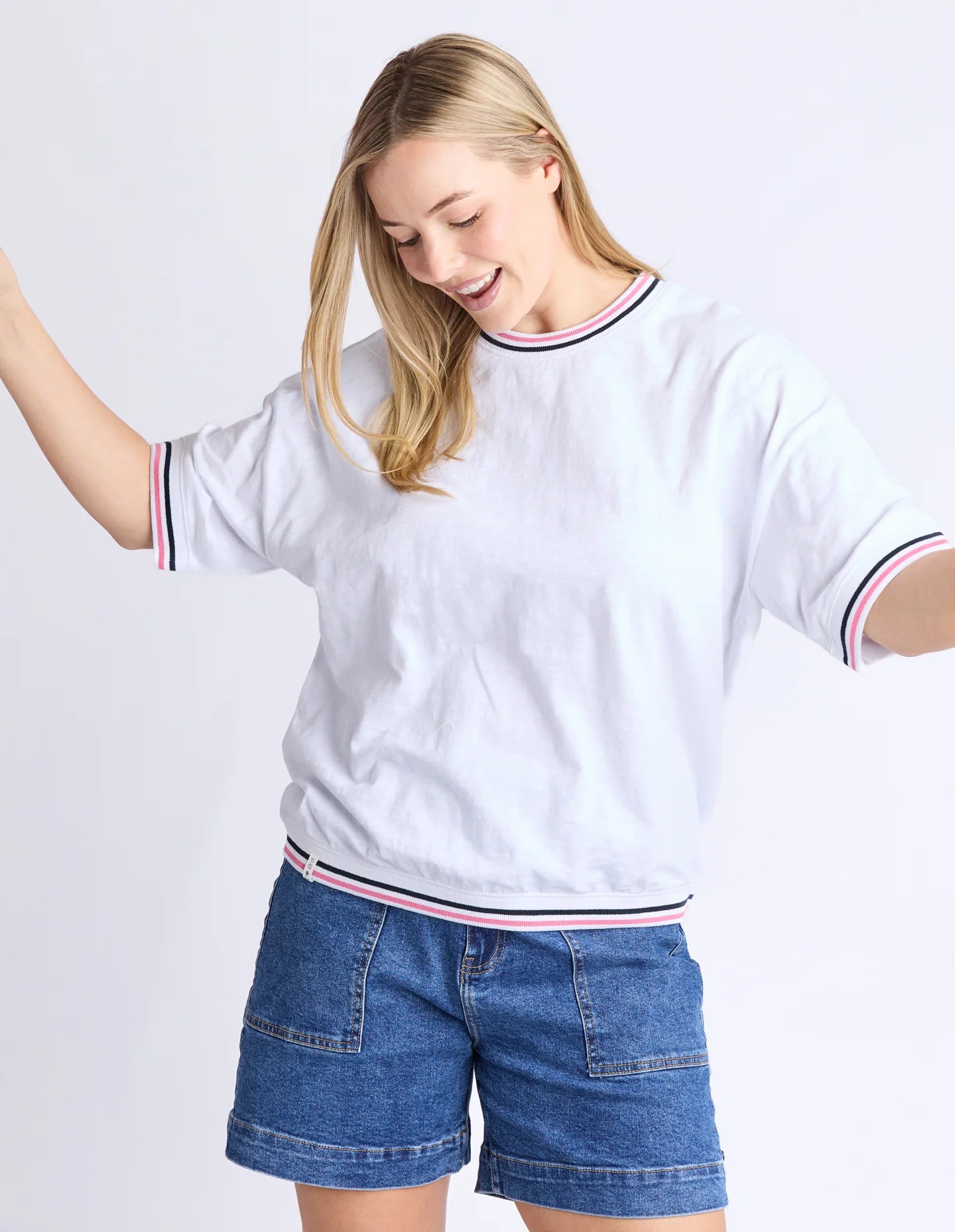 Faye Short Sleeve Sweat White