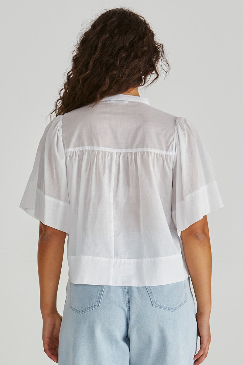 Pammi Ruffle Yoke Blouse White