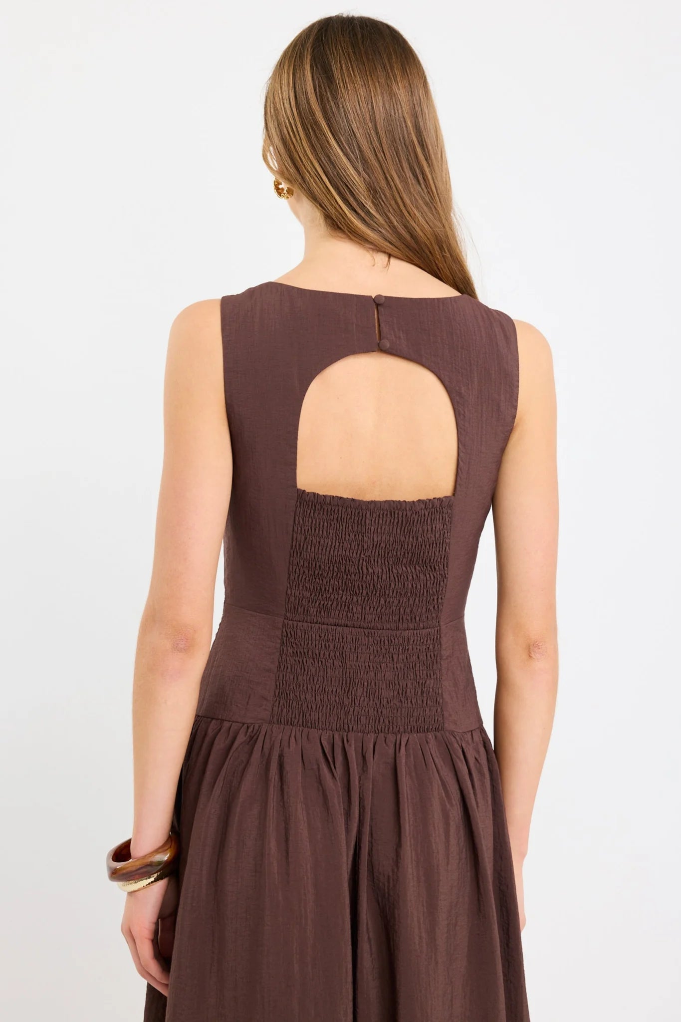 Results Chocolate Structured Sleeveless Maxi Dress Chocolate