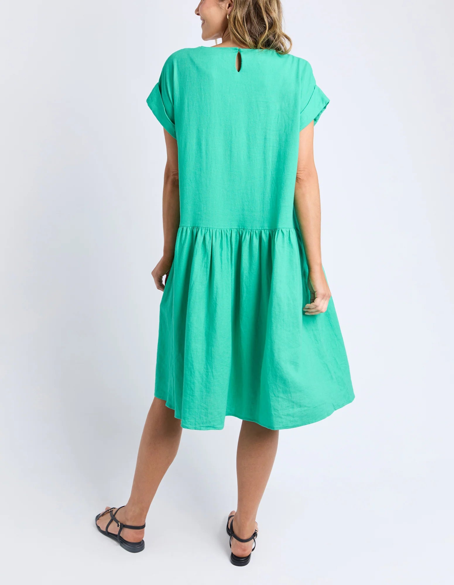 Sunset Hour Solid Dress Gumdrop Green