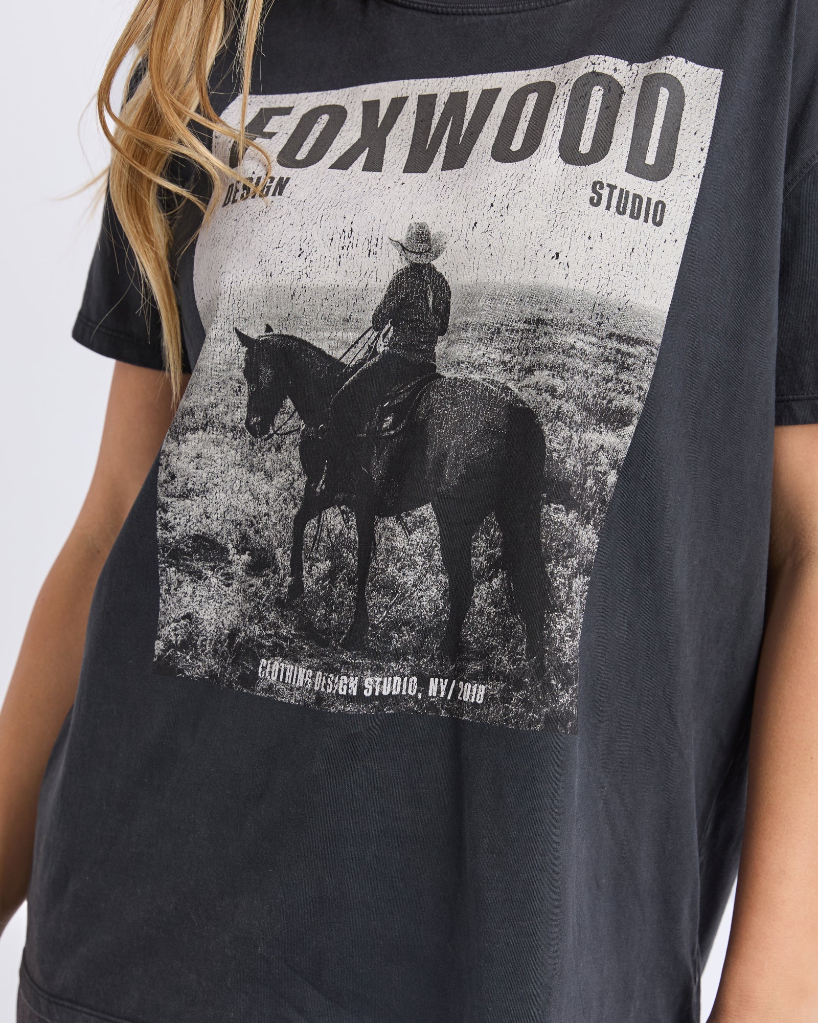 Foxwood Rodeo Tee Washed Black