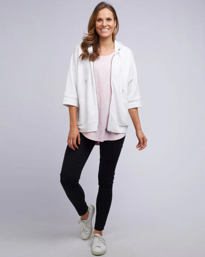 Elm Beachy Zip Hoodie White