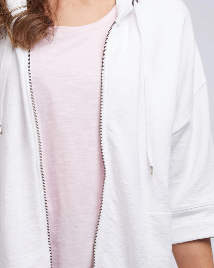 Elm Beachy Zip Hoodie White