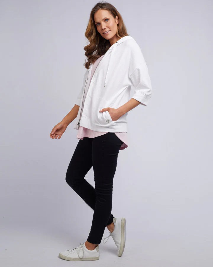 Elm Beachy Zip Hoodie White