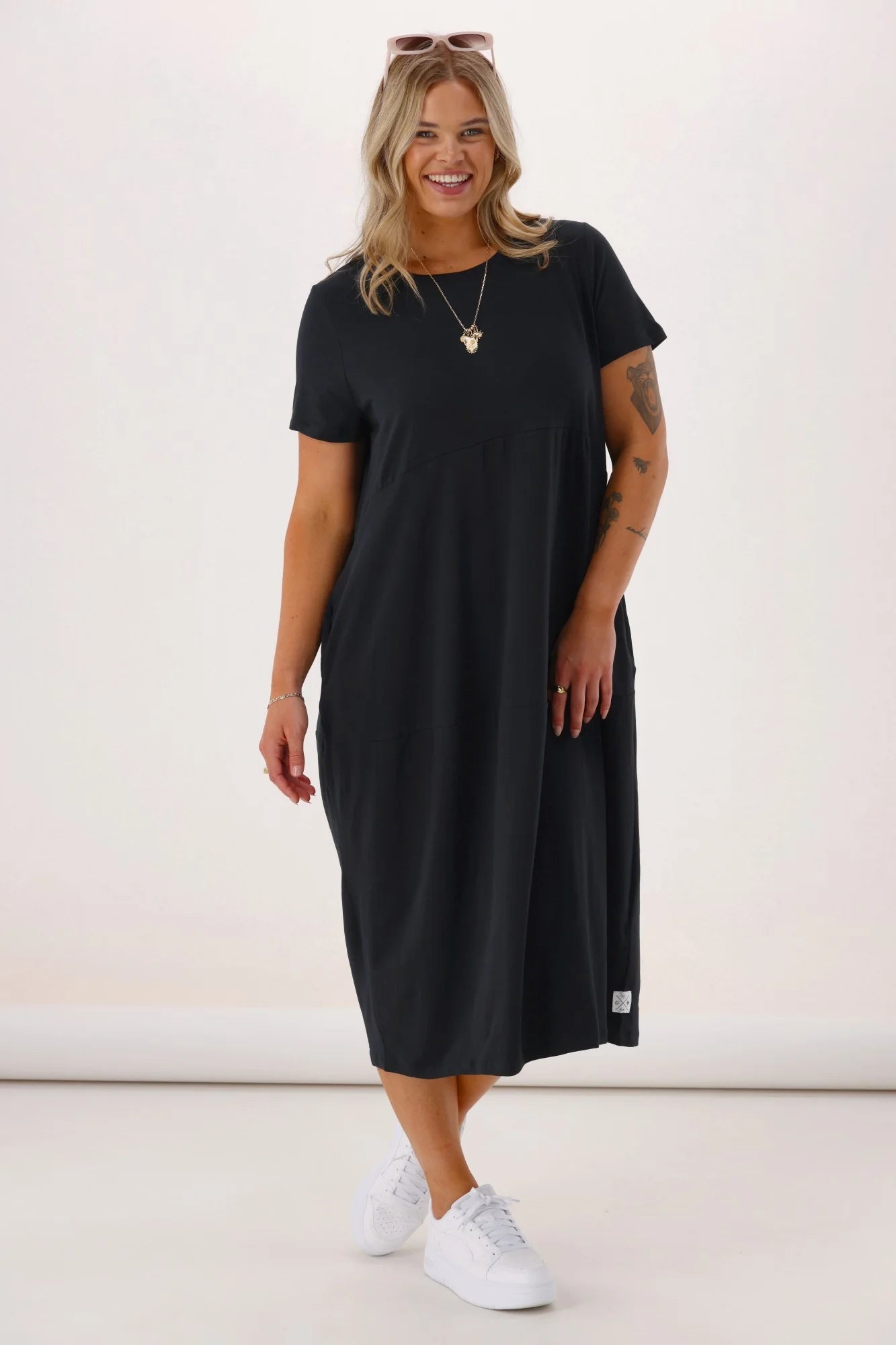 Elm Diana Short Sleeve Dress Black