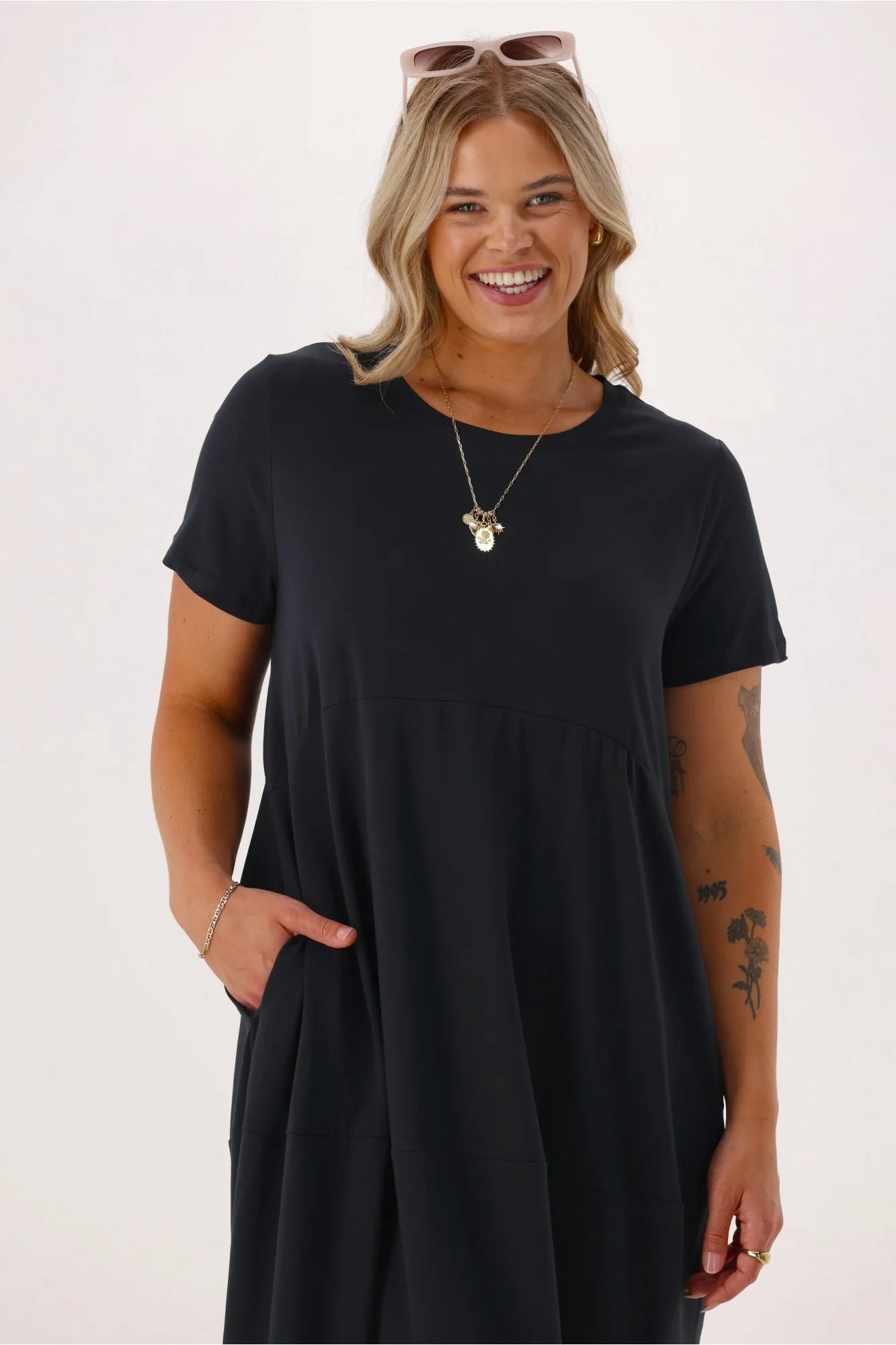 Elm Diana Short Sleeve Dress Black