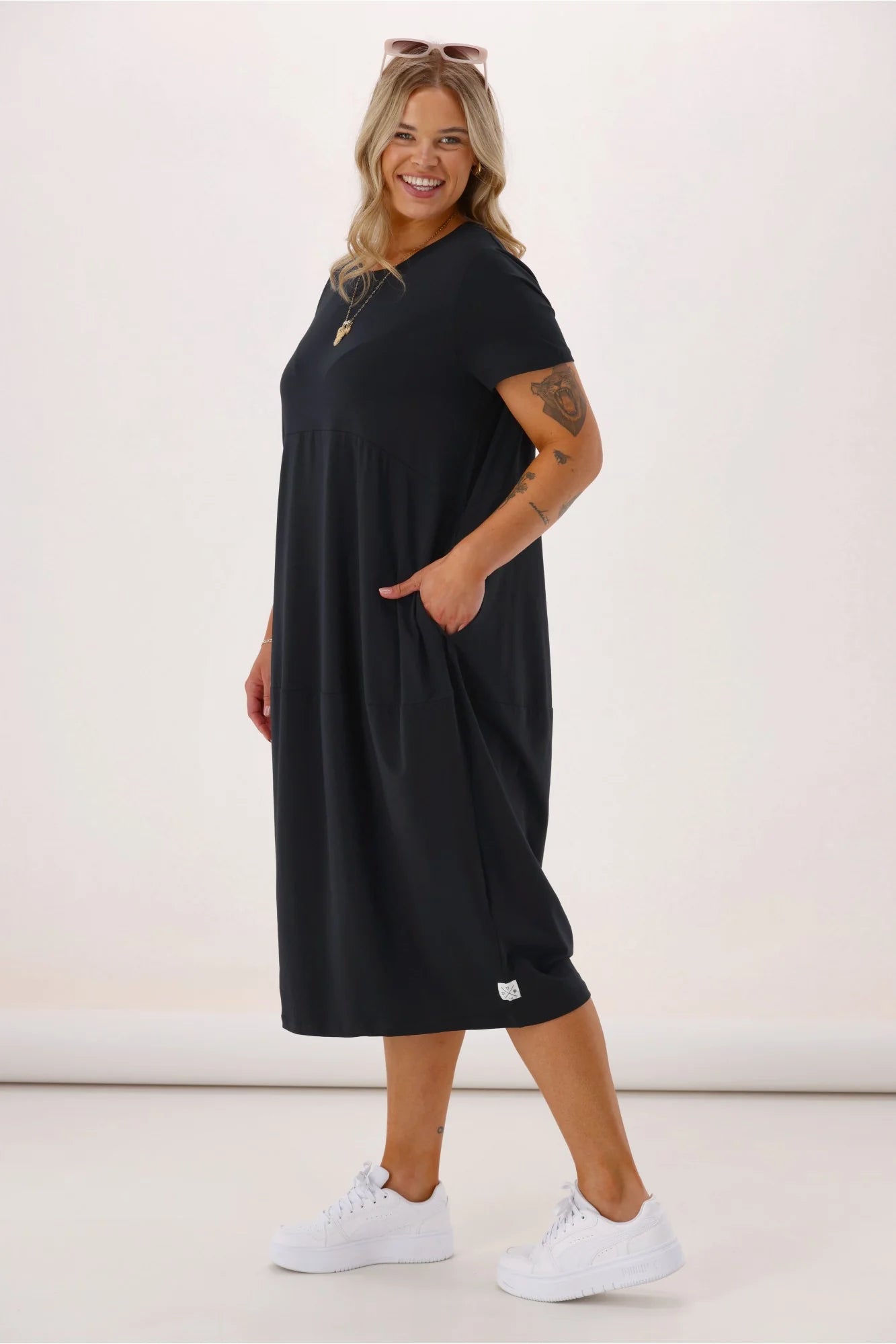 Elm Diana Short Sleeve Dress Black