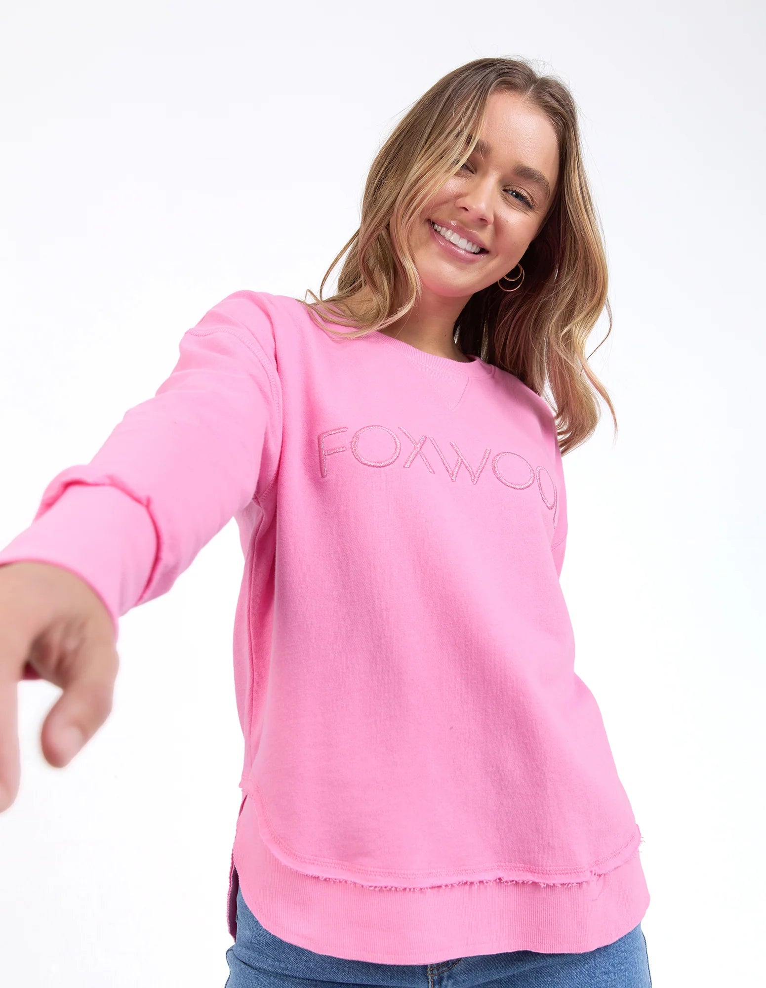 Simplified Metallic Crew Bubble Gum Pink