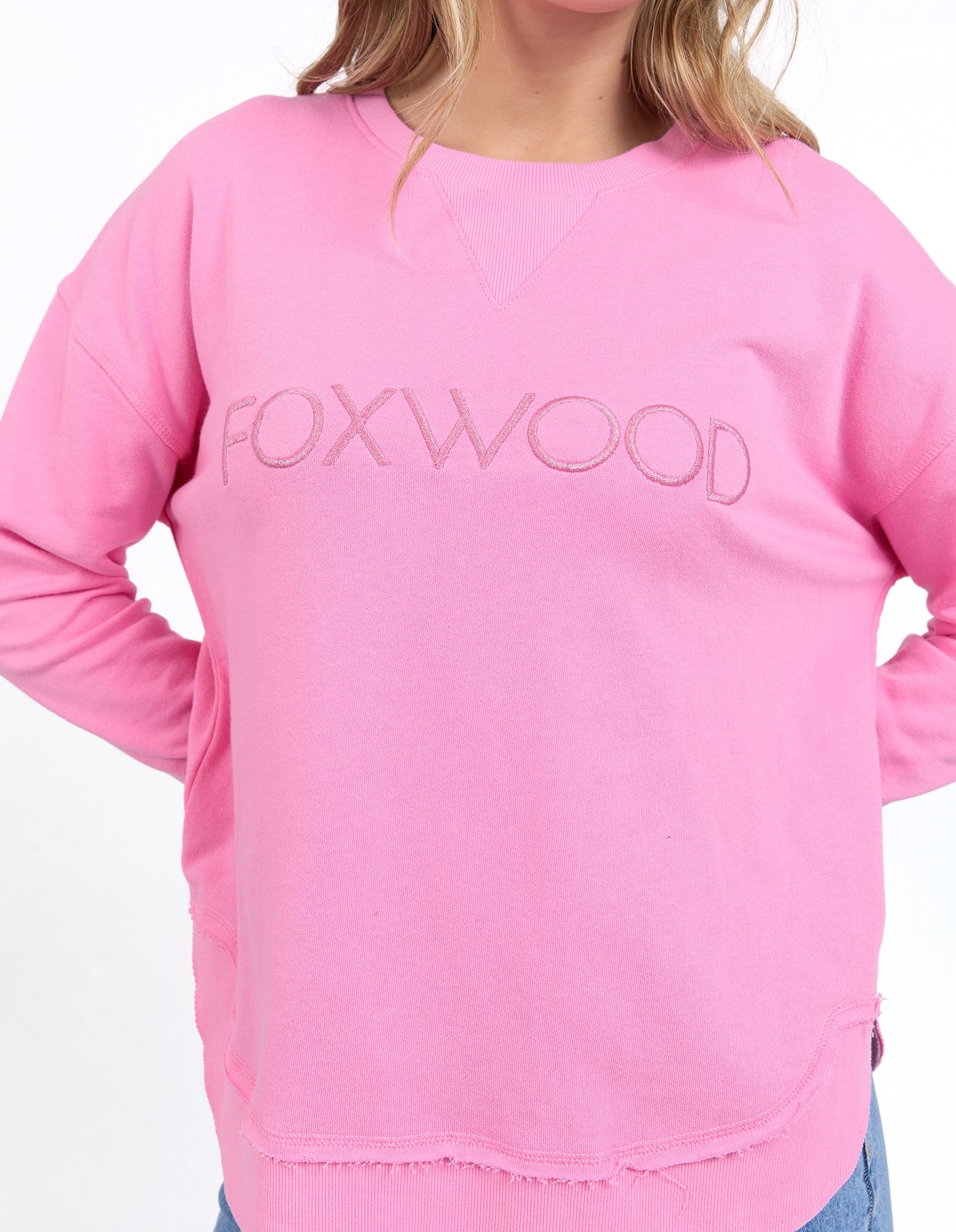 Simplified Metallic Crew Bubble Gum Pink