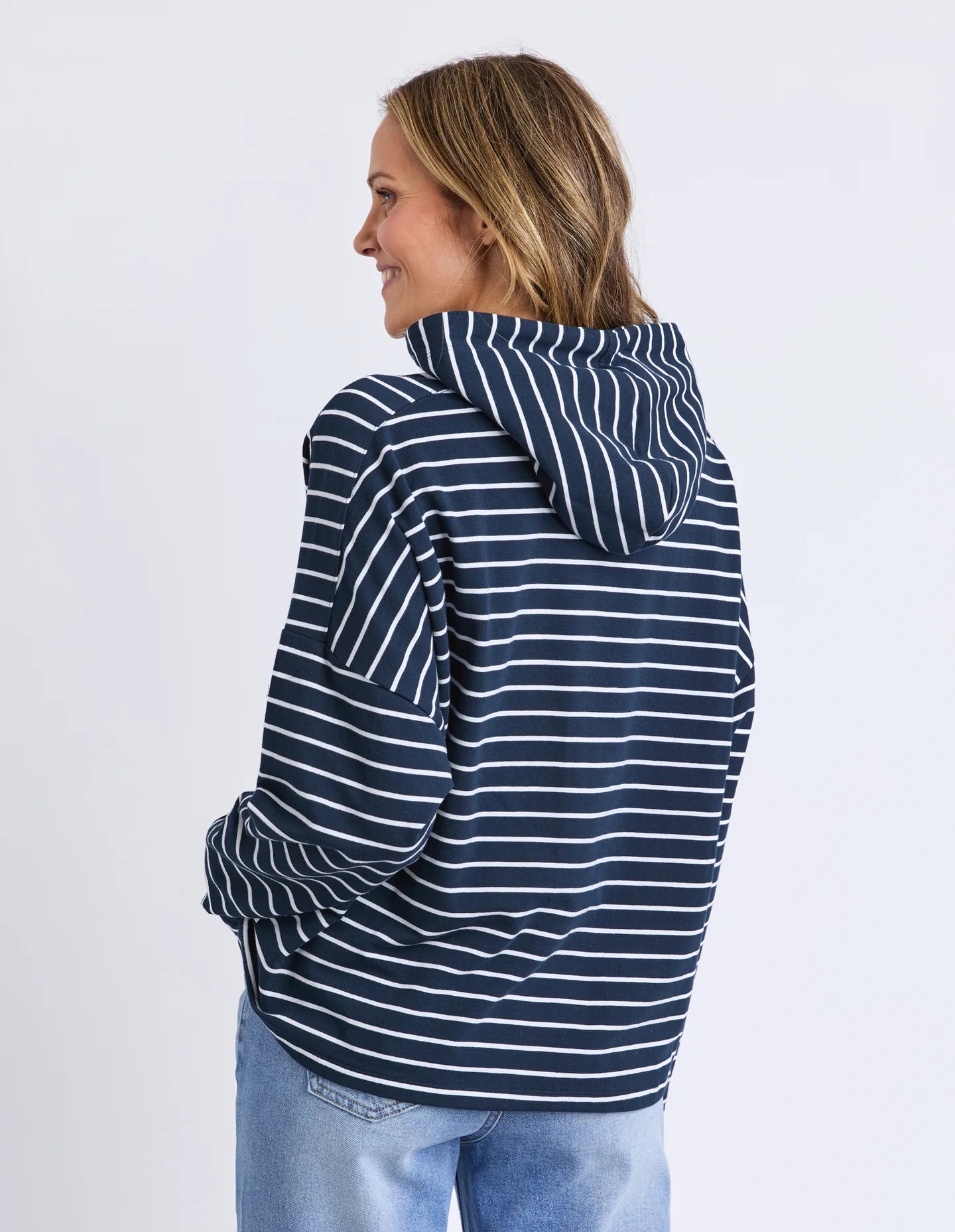Elm Rhea Hoodie - Navy/White Stripe