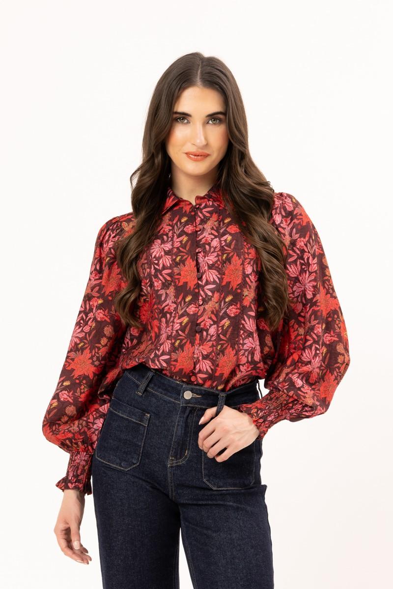 Leila + Luca Soho Blouse Garnet Petal