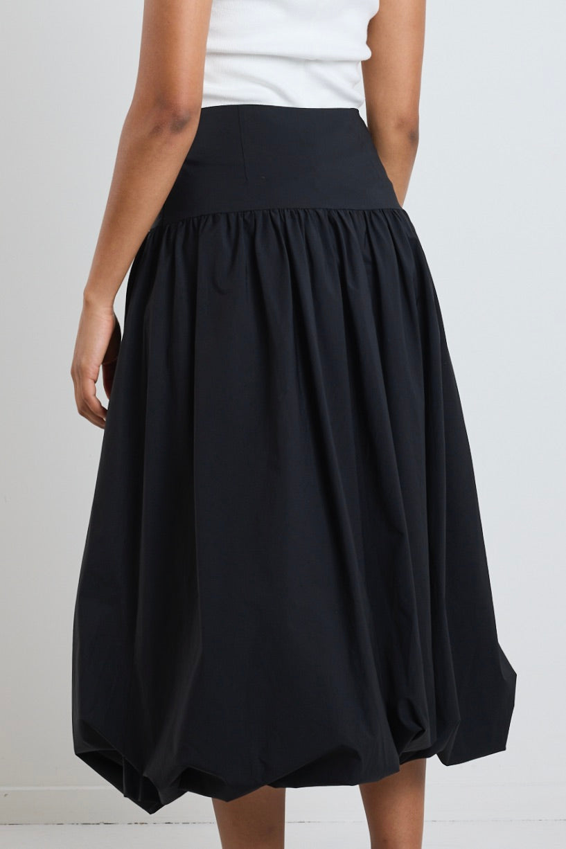 Stories Be Told Intensity Black Bubble Midi Skirt