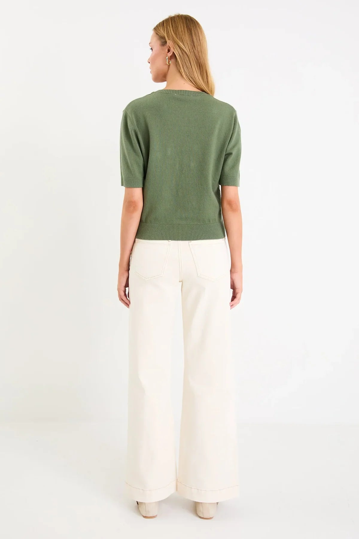 Ivy + Jack Topic Khaki Cashmere Blend Soft Knit Tee