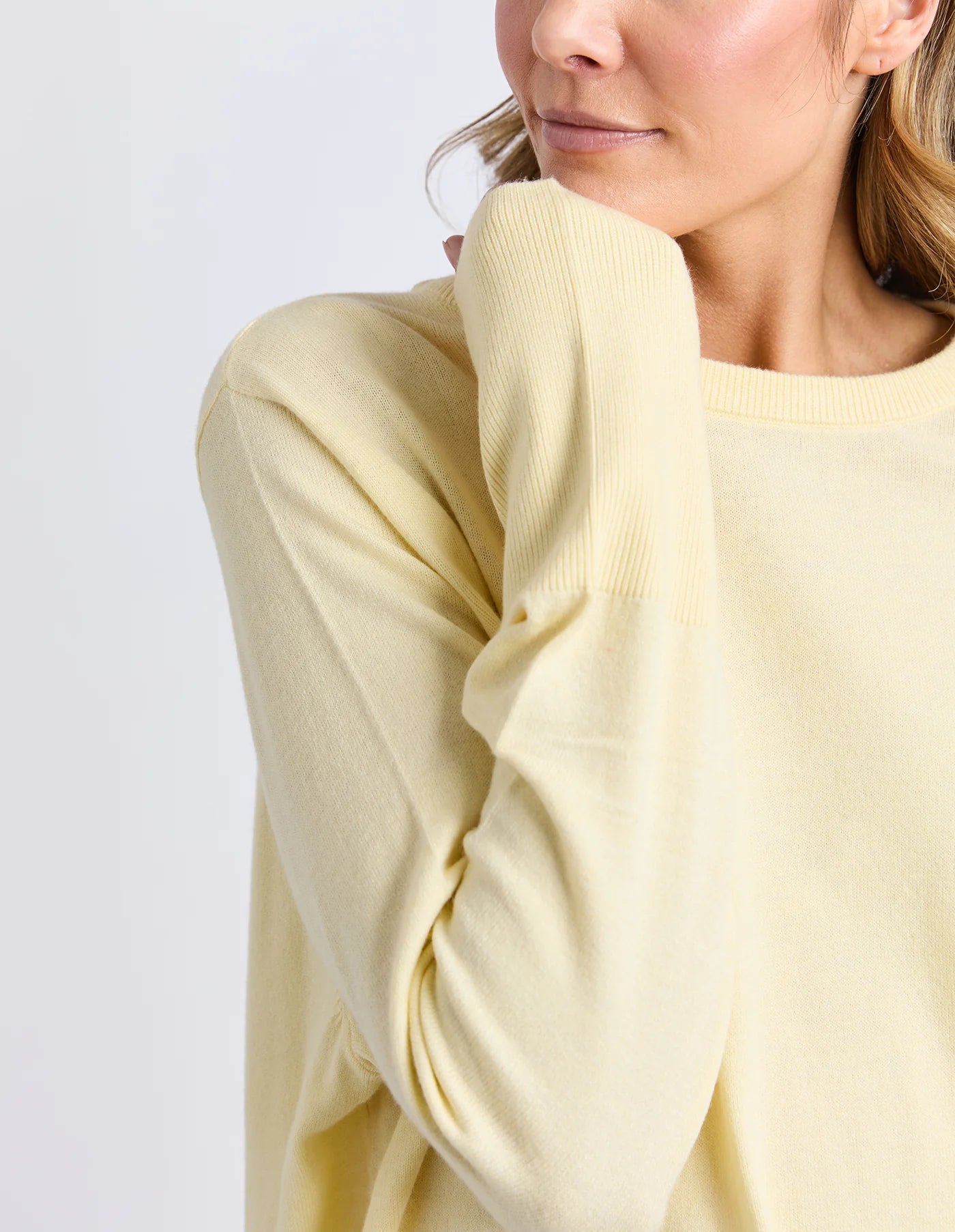 Elm Sunny Long Sleeve Knit Top Pale Banana