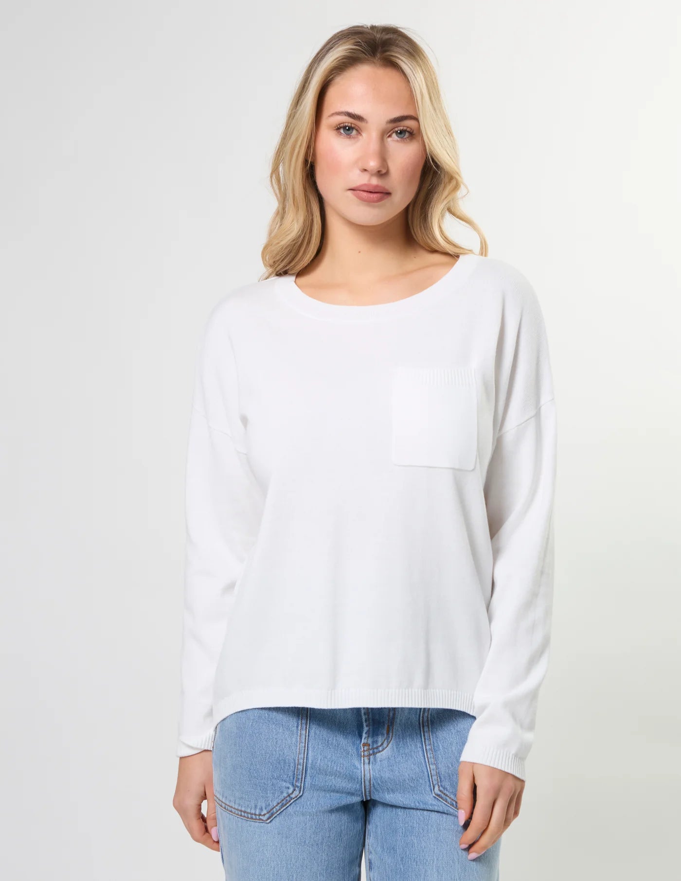 Stella + Gemma Street Pocket Jumper White
