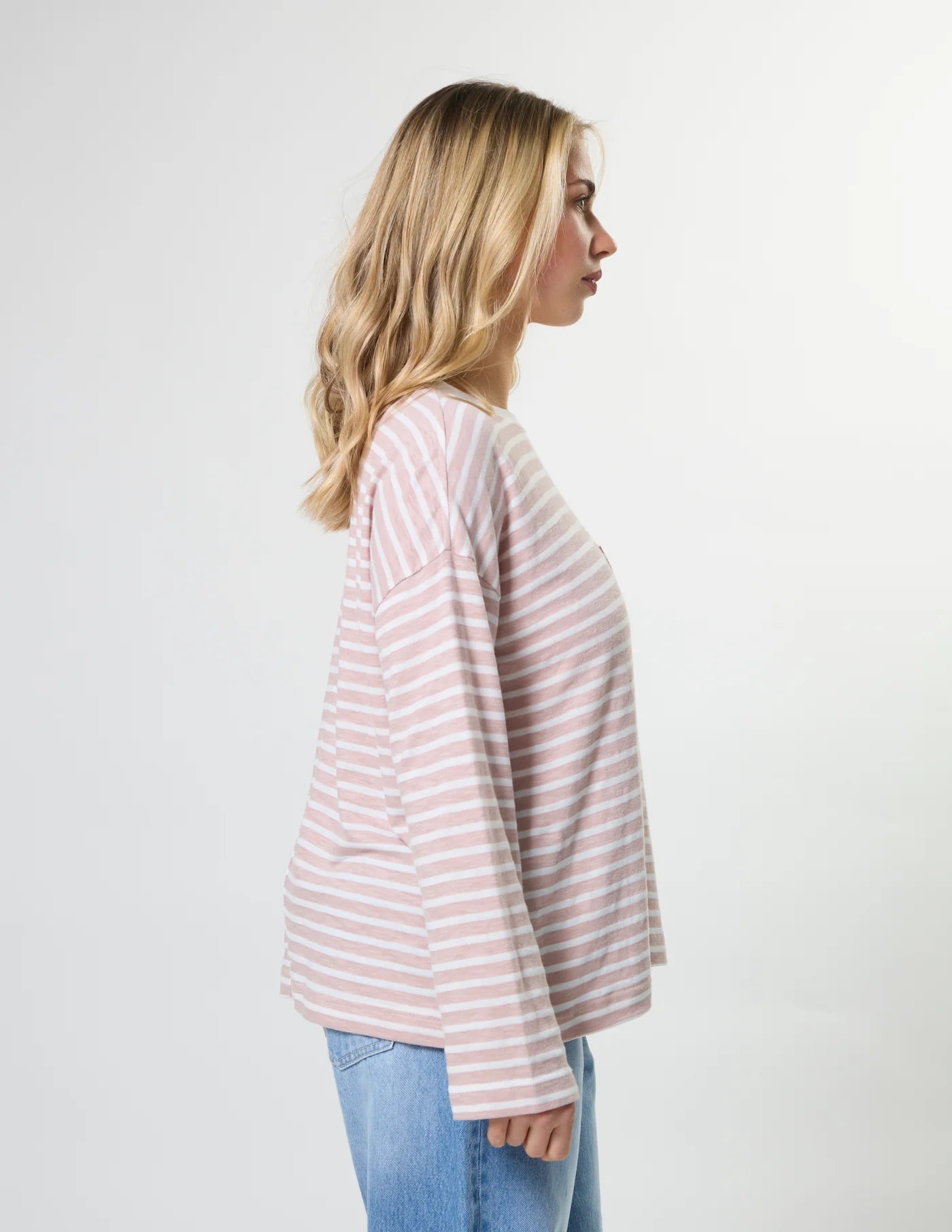 Stella + Gemma Drop Shoulder Tee Petal Stripe