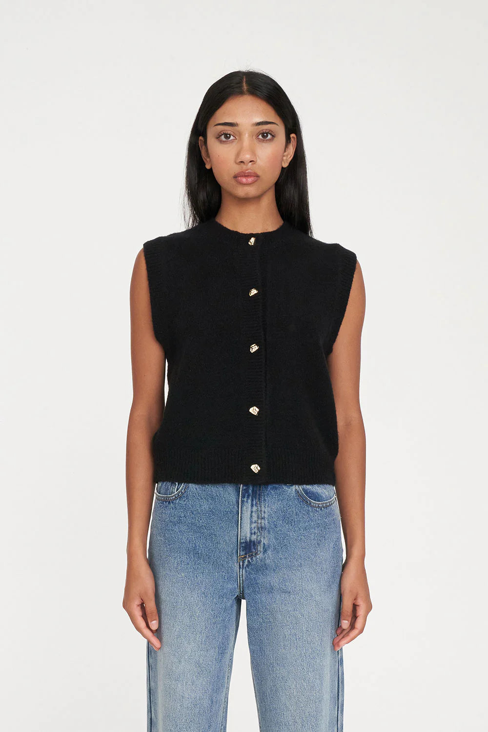 Huffer Elle Knit Vest Black