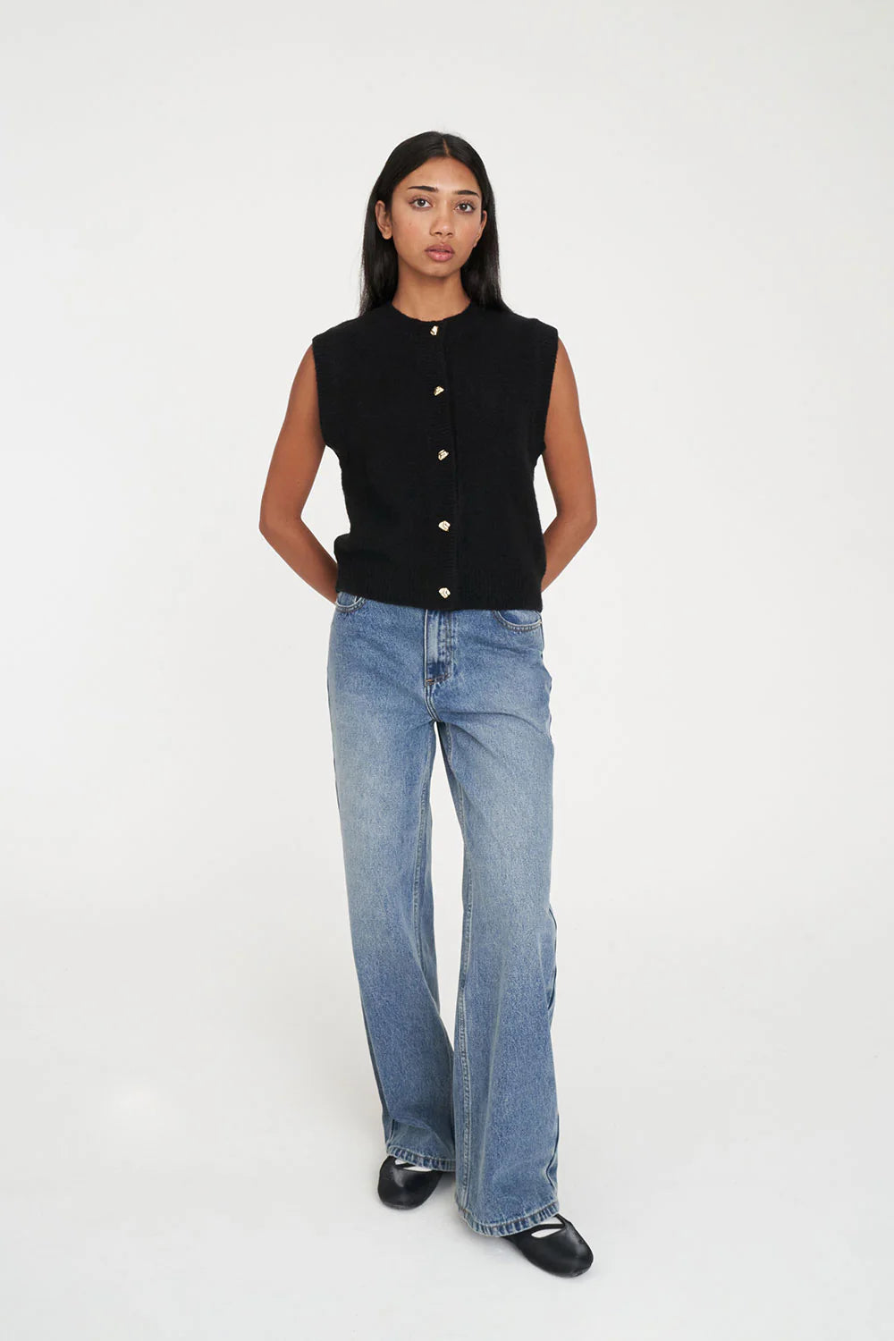 Huffer Elle Knit Vest Black