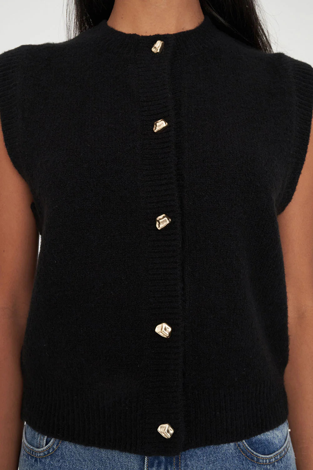 Huffer Elle Knit Vest Black