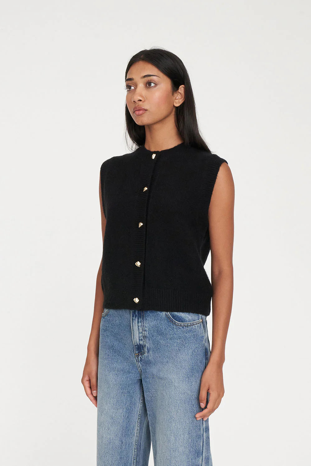 Huffer Elle Knit Vest Black