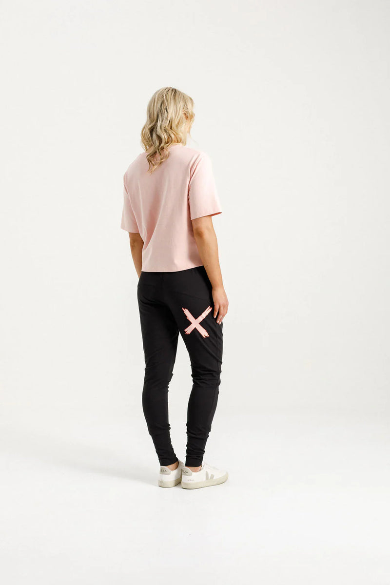 Apartment Pants Black with Blossom Berry