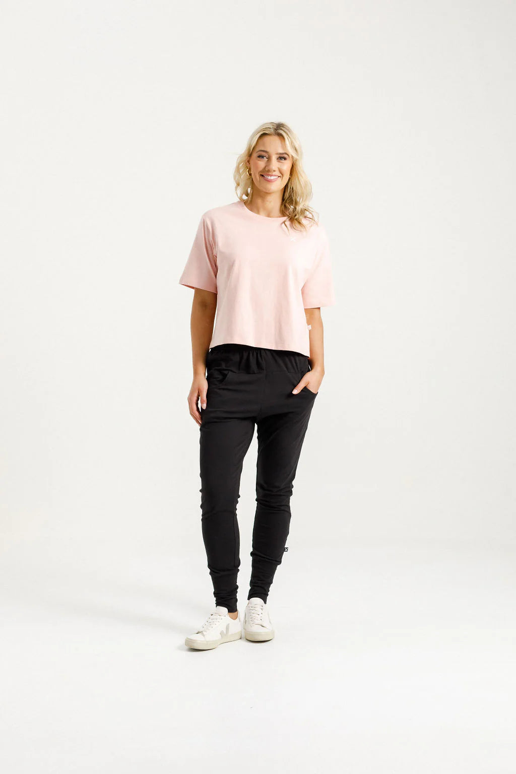 Apartment Pants Black with Blossom Berry