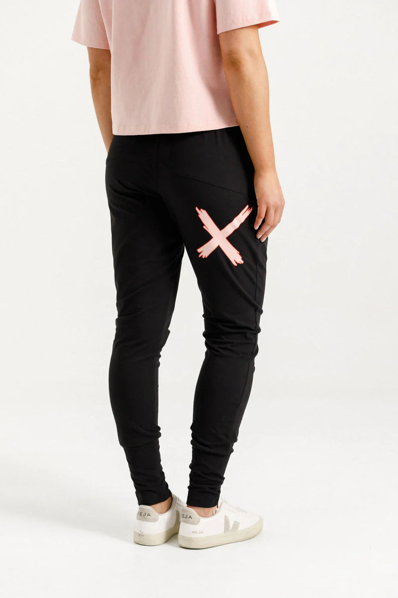 Apartment Pants Black with Blossom Berry
