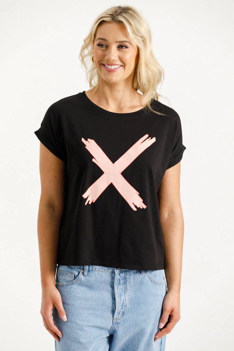 Jackie Tee Black with Blossom Berry