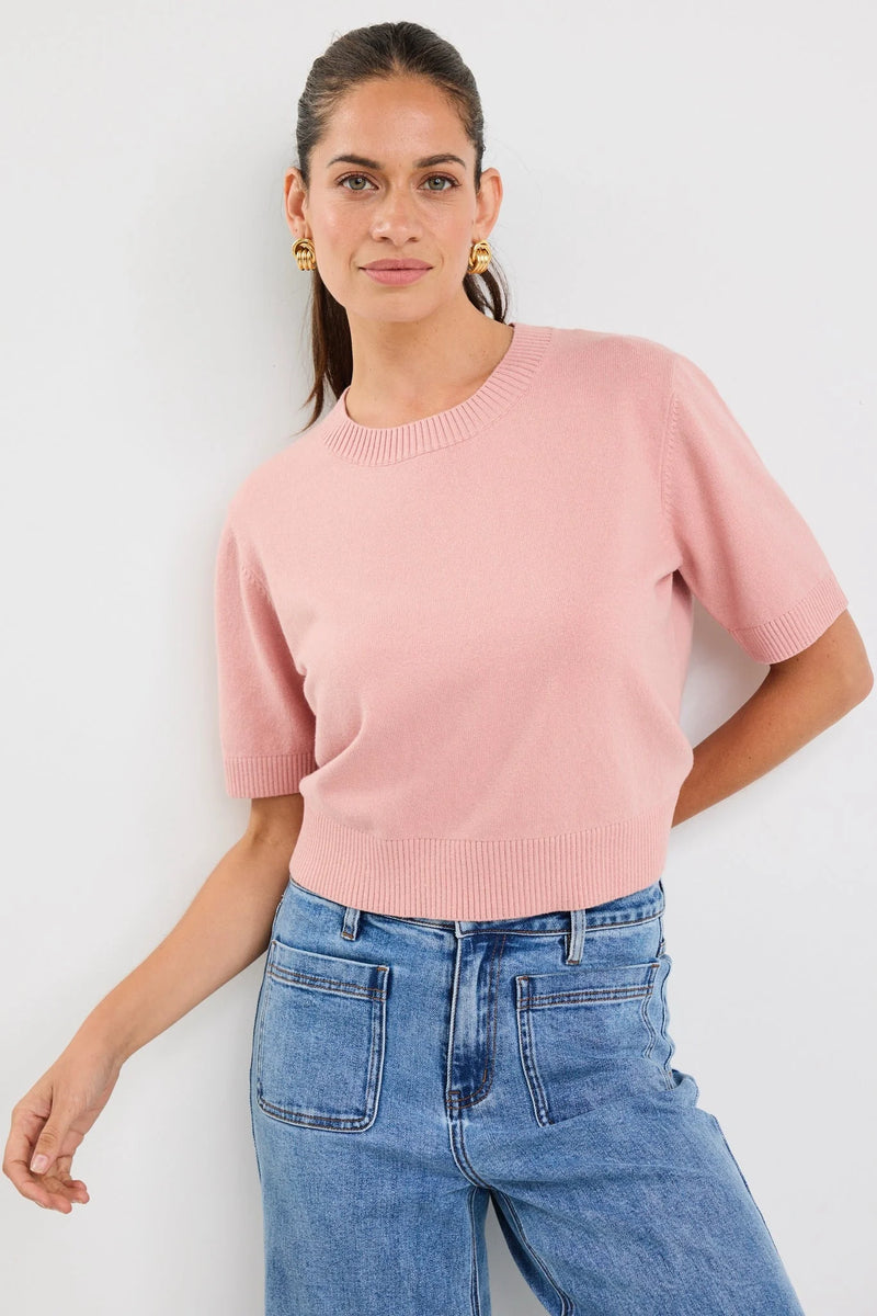 Topic Blush Cashmere Blend Soft Knit Tee