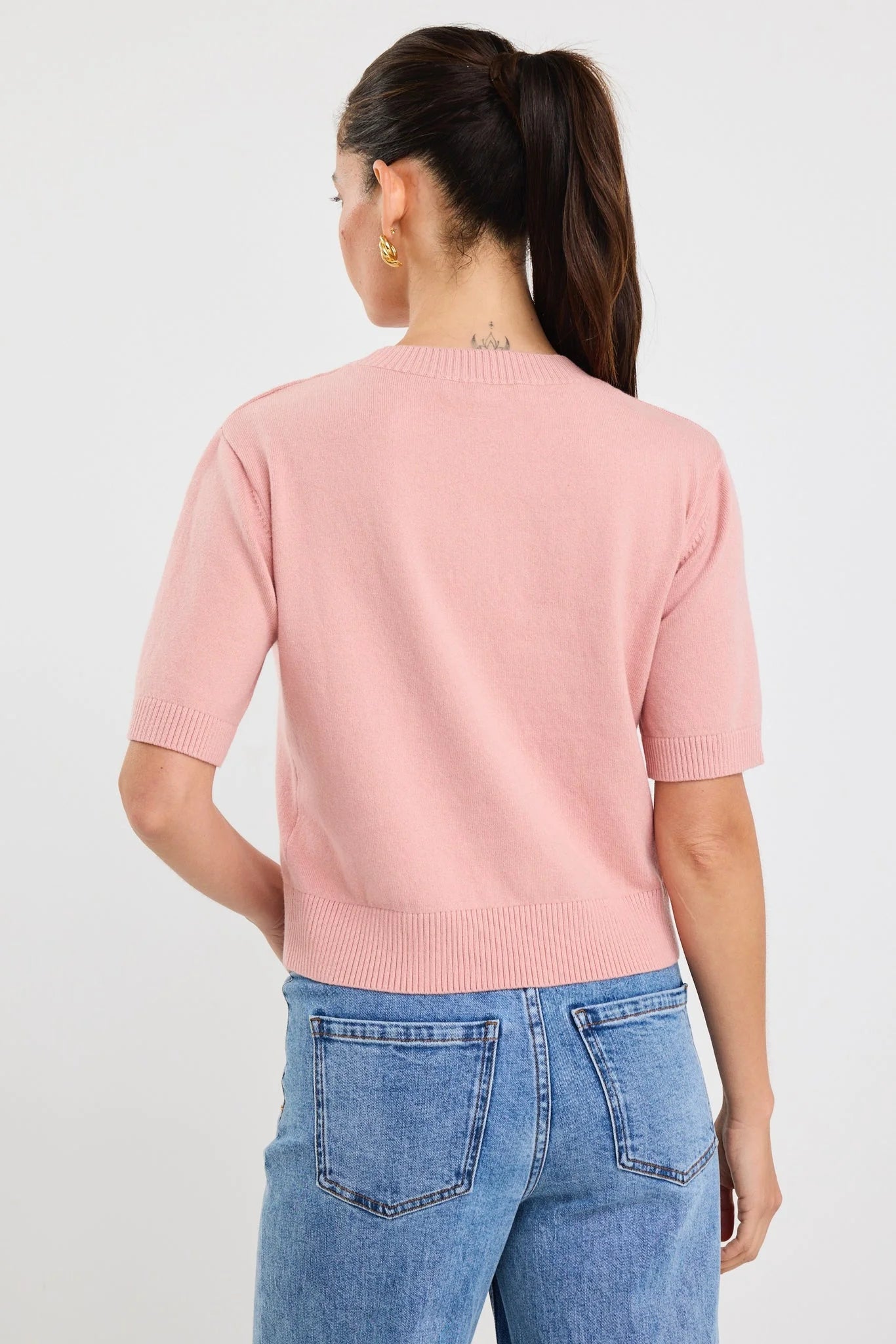 Topic Blush Cashmere Blend Soft Knit Tee