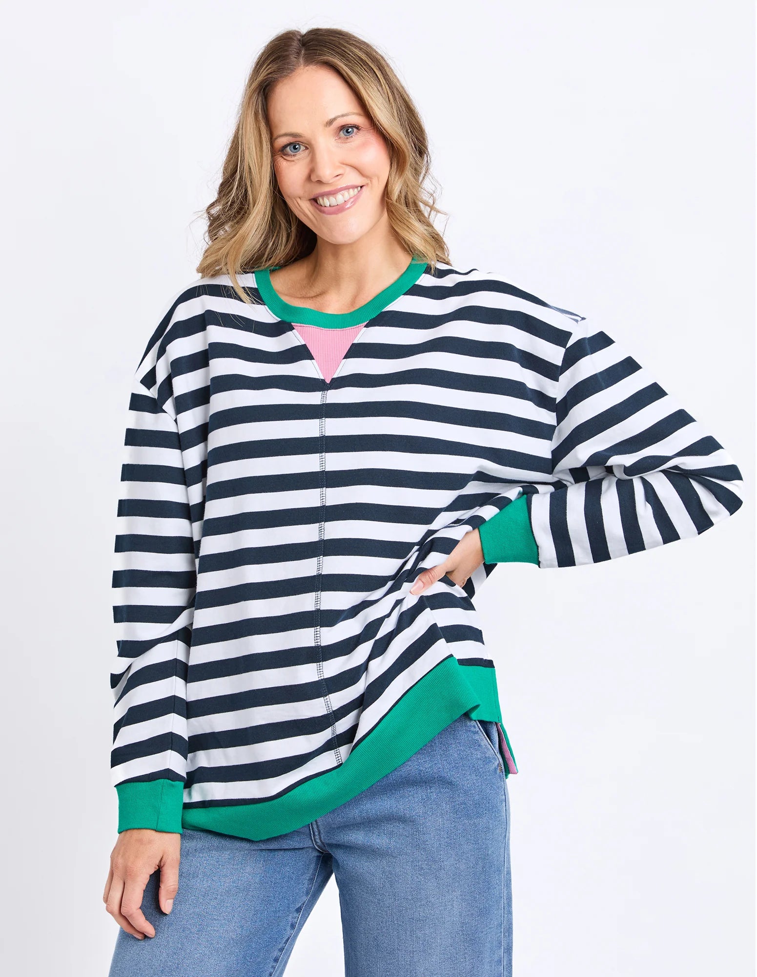 Elm Maps Crew Navy & White Stripe