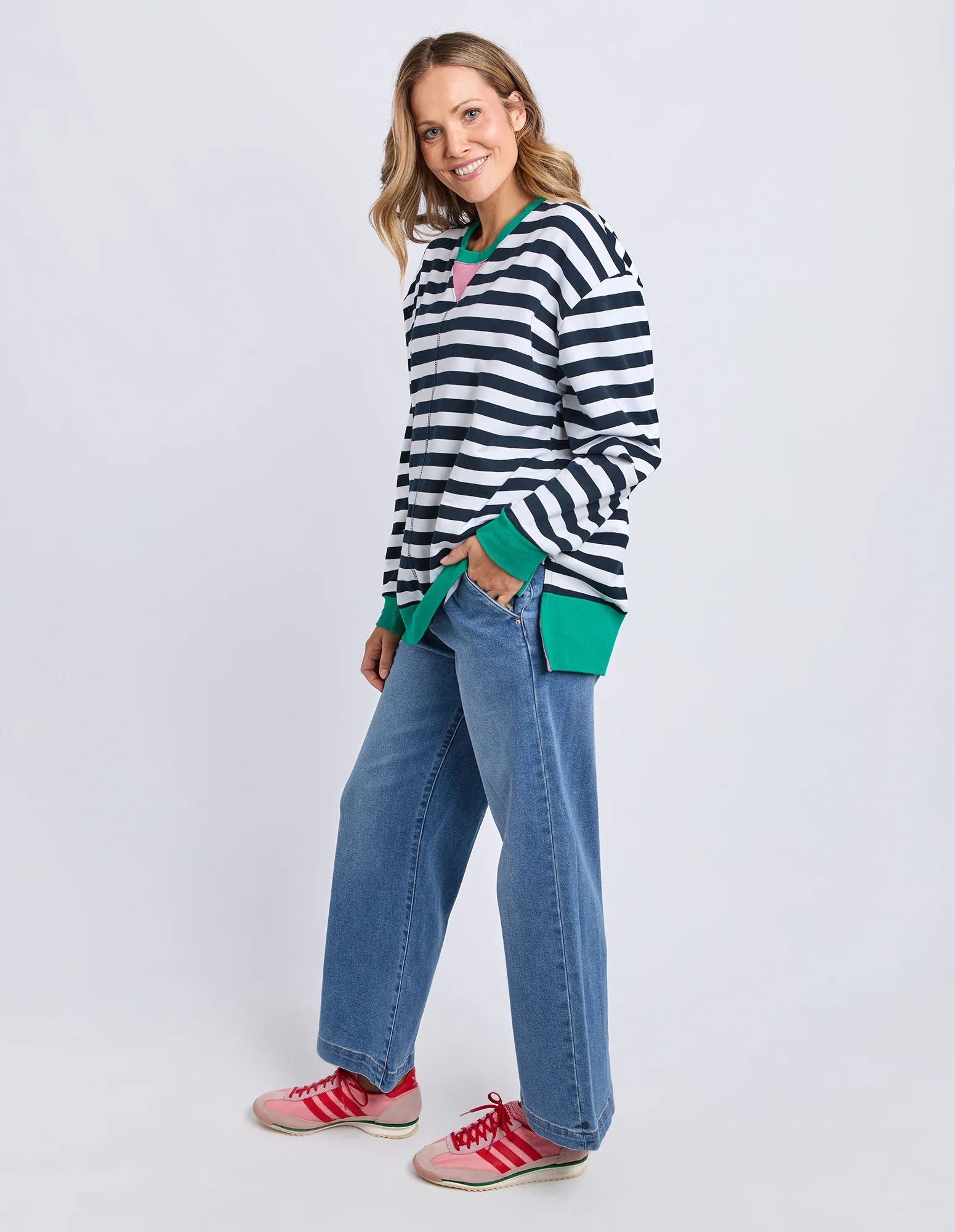 Elm Maps Crew Navy & White Stripe