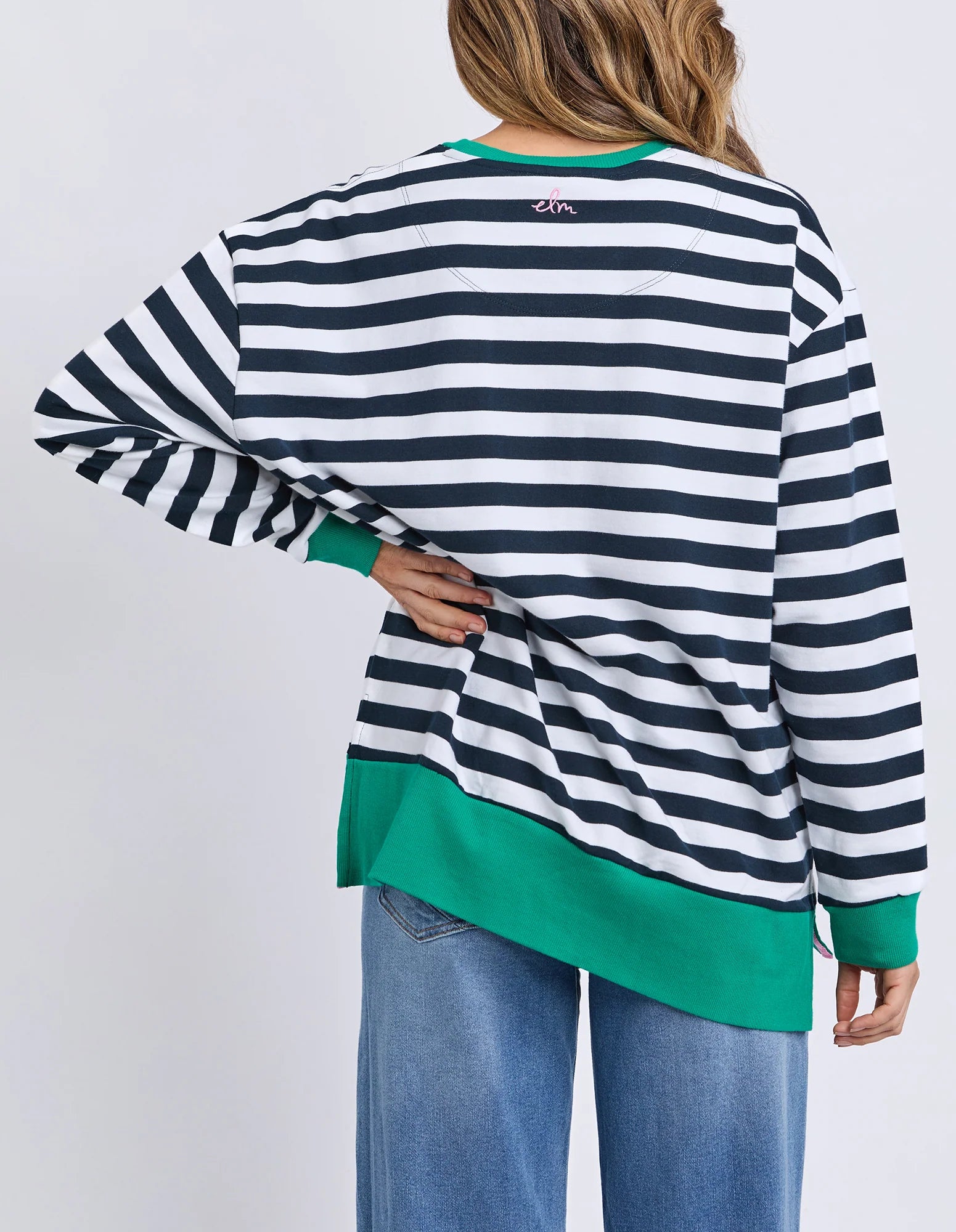 Elm Maps Crew Navy & White Stripe